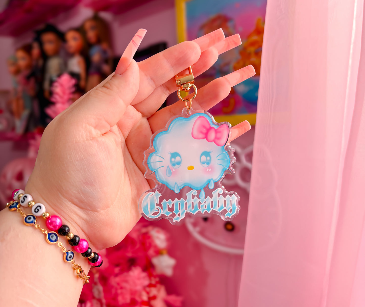 Crybaby Kitty keychain