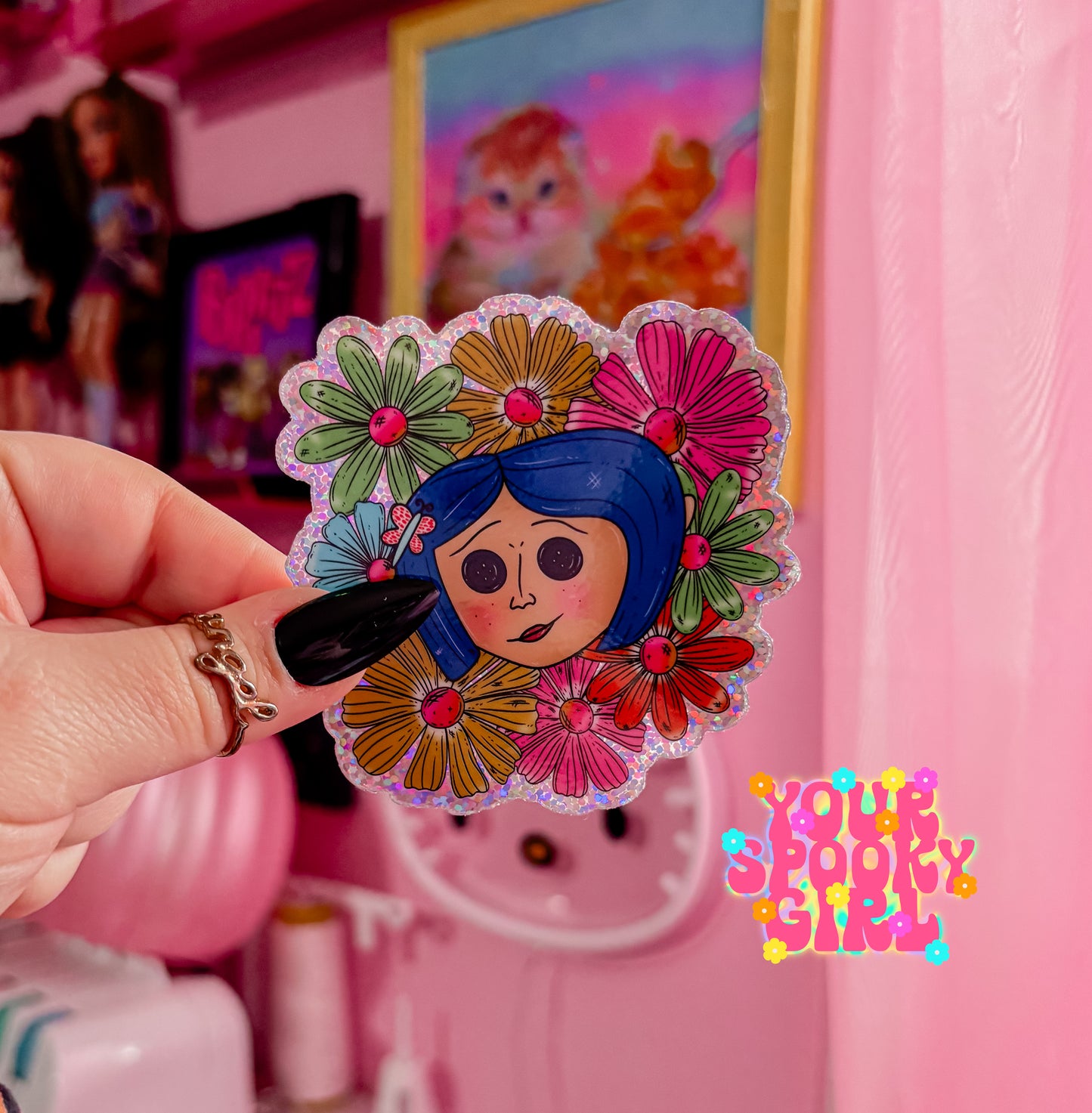 Floral Button sticker