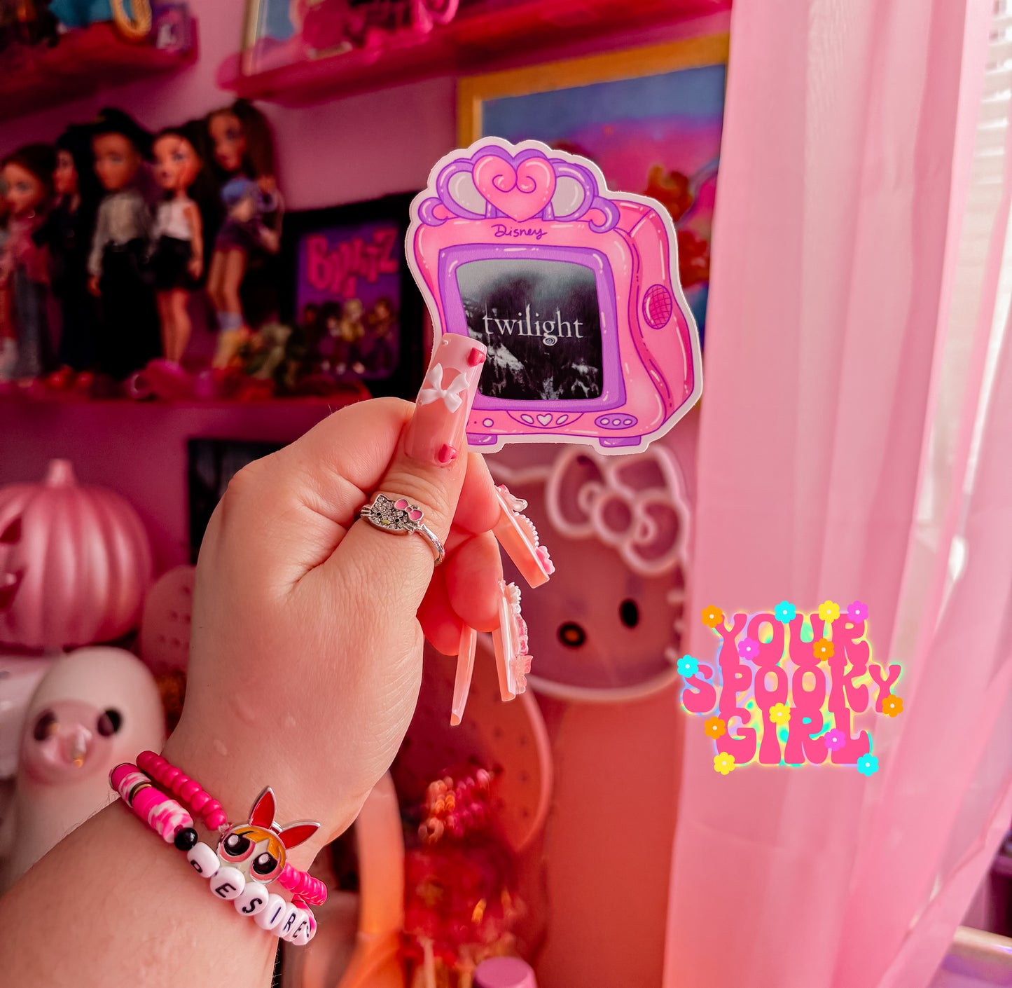 Pink Hoa hoa title tv sticker