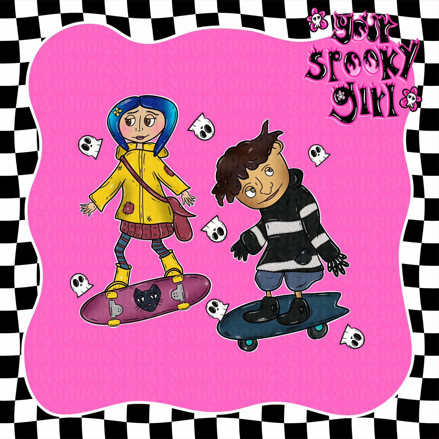 Spooky button skaters