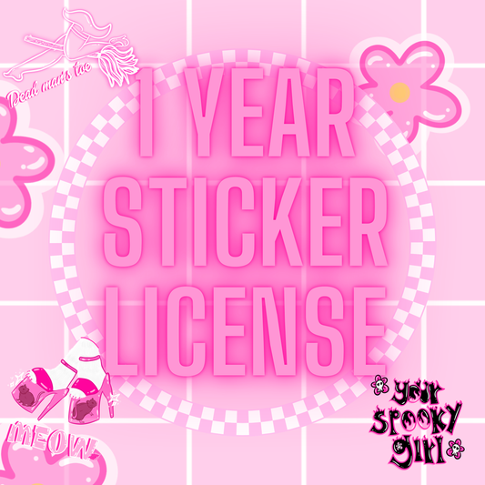 One Year Sticker/Fabric License!