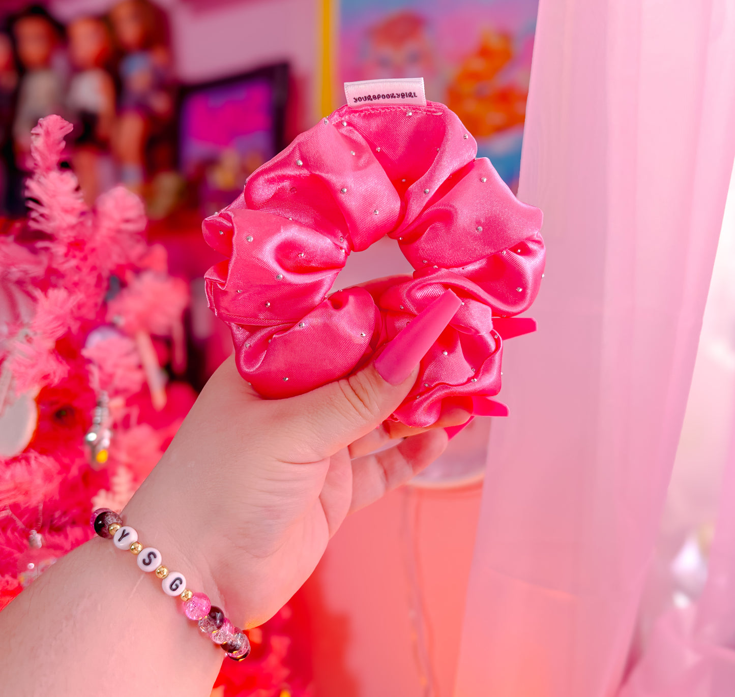 hot pink rhinestones
