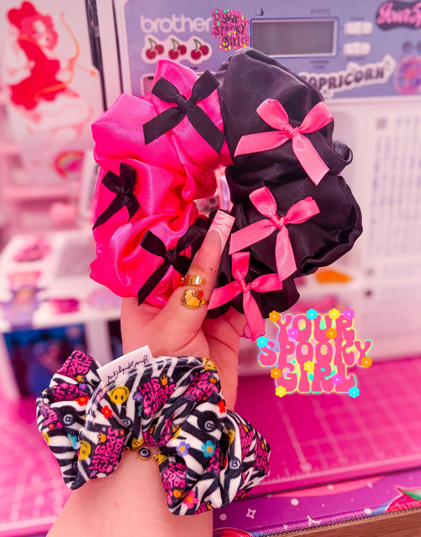 Hot Pink & Black split