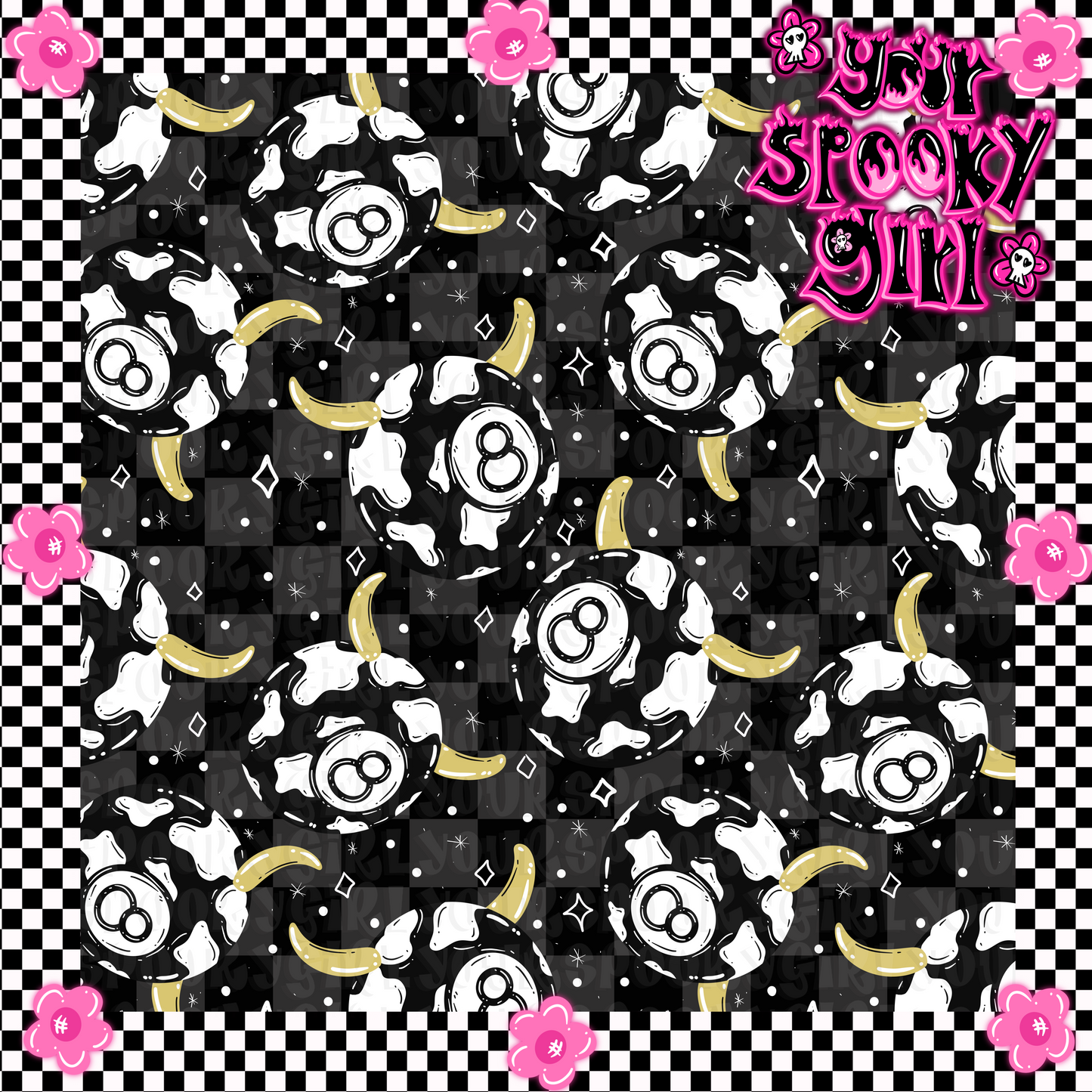 8 ball Cow print bundle