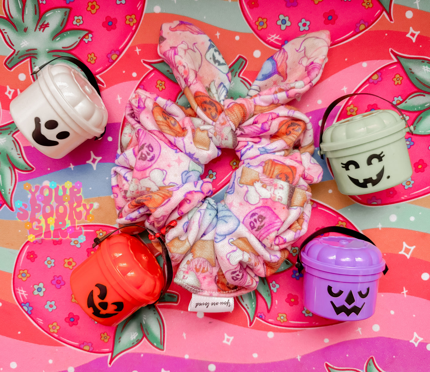 Halloween kewpie scrunchie pre order 🎃
