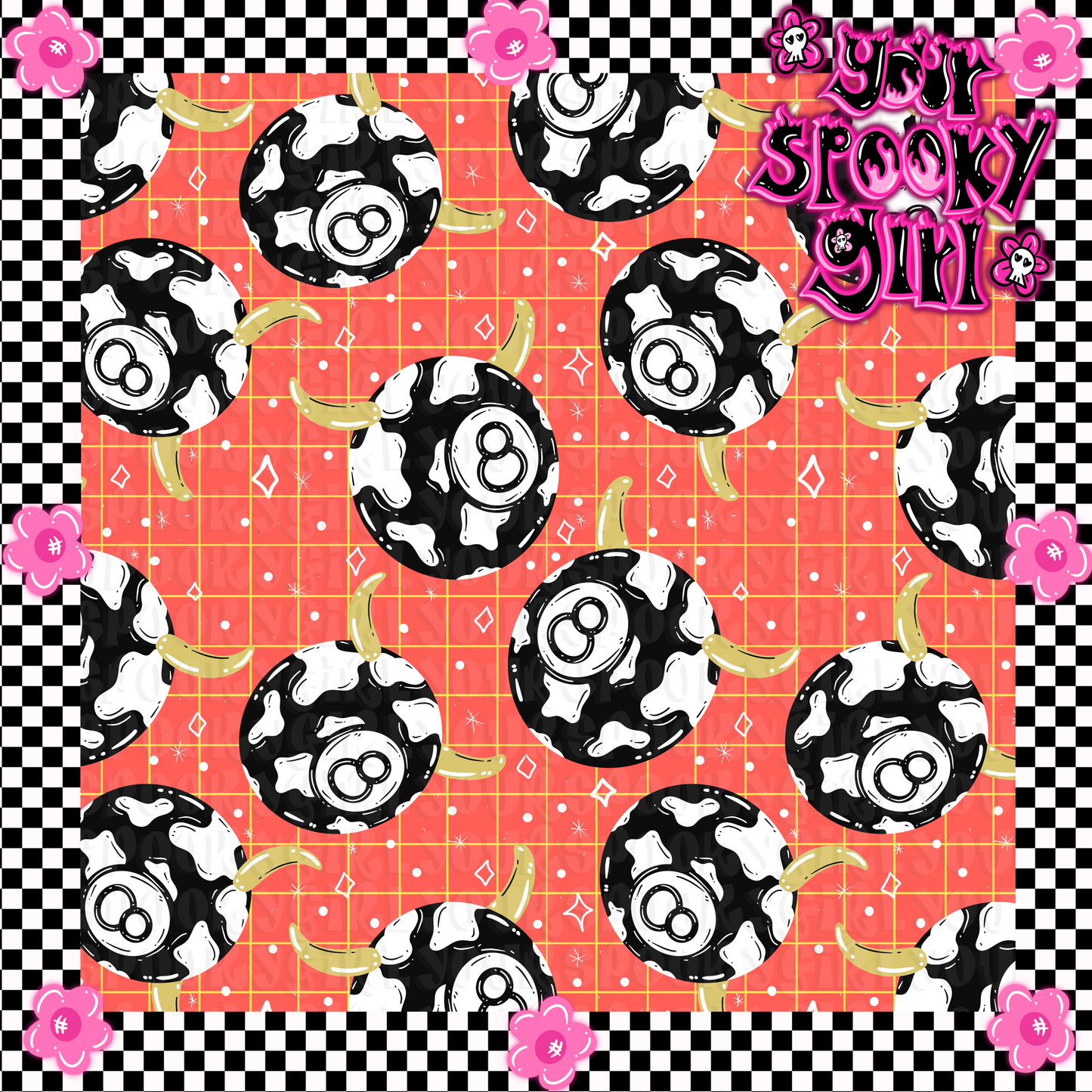 8 ball Cow print bundle