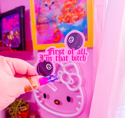 First of all, sticker