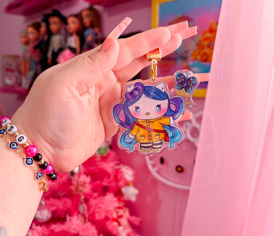 Button Kitty keychain