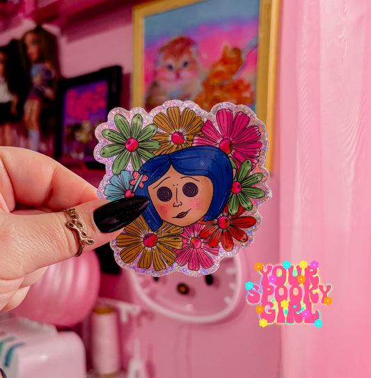 Floral Button sticker