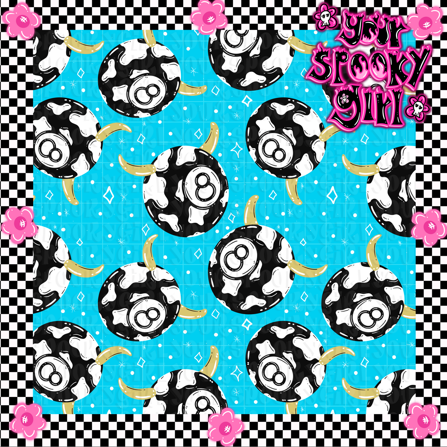 8 ball Cow print bundle