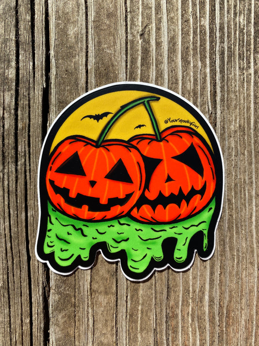 Jack o’ cherries Sticker